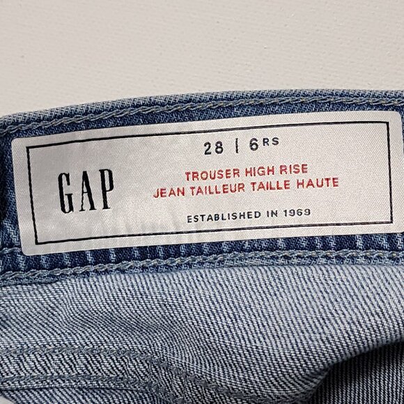 GAP Stretch Denim High Rise Wide Leg Trouser Jeans - Picture 7 of 8